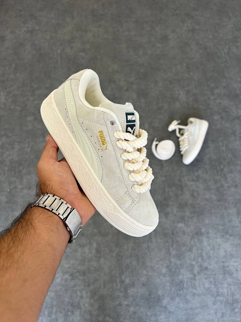 Puma Suède XL Rope Gris Bleu Clair